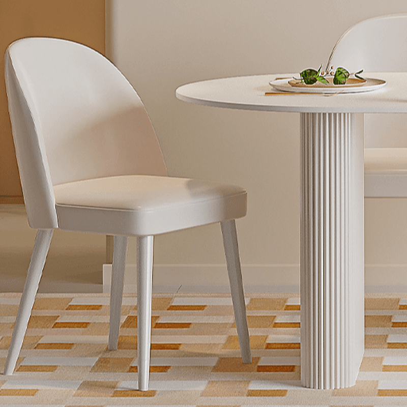 Oval Dining Table Set with Two-sided Pedestal, Enclosed Back, Fixed Table, Padded Chair, 5-piece in White thumbnail 7