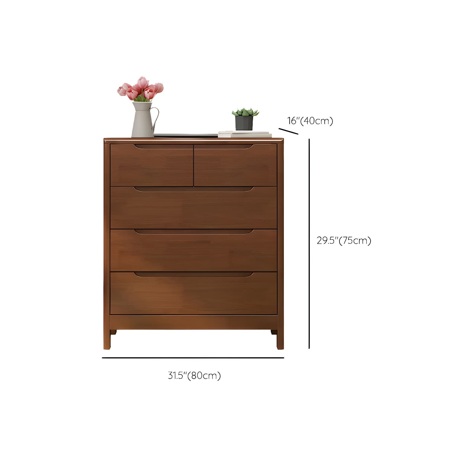 Mid-Century Modern Chest Rubberwood Squared Legs Grooves with Drawer Accent Chest thumbnail 18