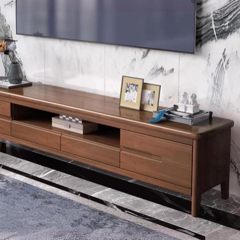 Scandinavian TV Stand with Low Height & Wood Material & 2 Drawers thumbnail 12