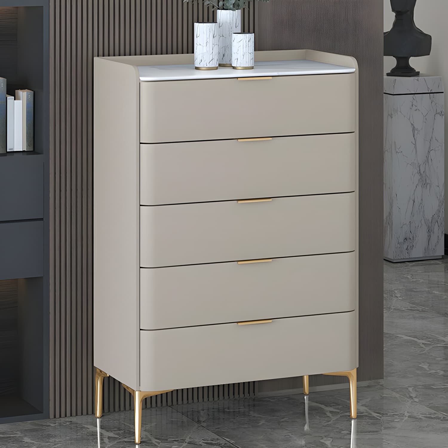 Modern Pine Wood Dresser with Drawers and Soft Close Glides in Narrow Design thumbnail 9