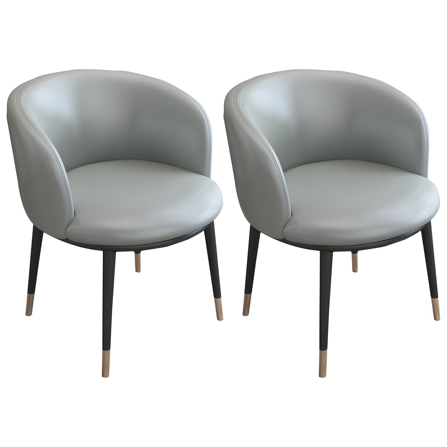 Faux Leather Contemporary Dining Chair with 4 Legs Matte Finish Solid Back Chair thumbnail 6