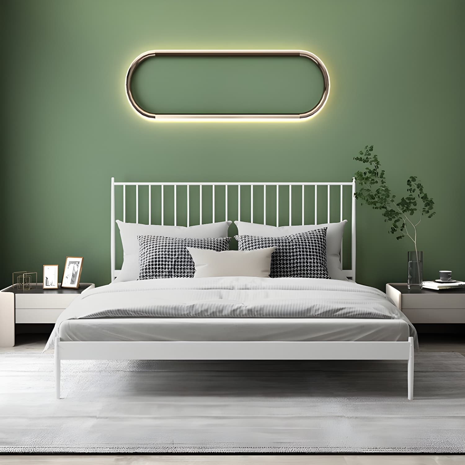 Modern Style Metal Material Includes Headboard Gold/white/black Bed thumbnail 5