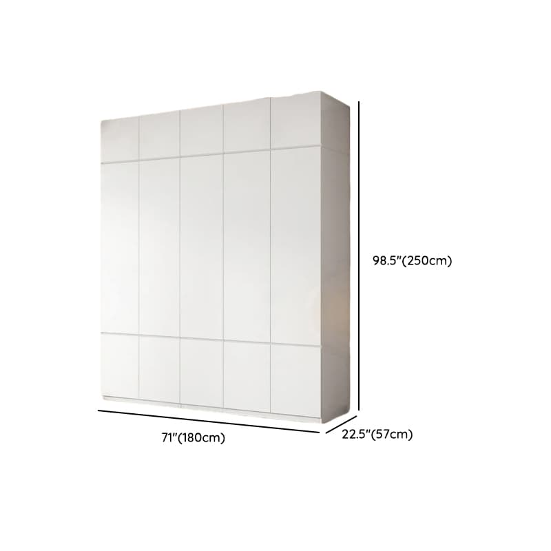 White Contemporary Alloy Cabinet Armoire with 3/6/9 Drawers, Flexible Shelf, and Hanging Rod thumbnail 30
