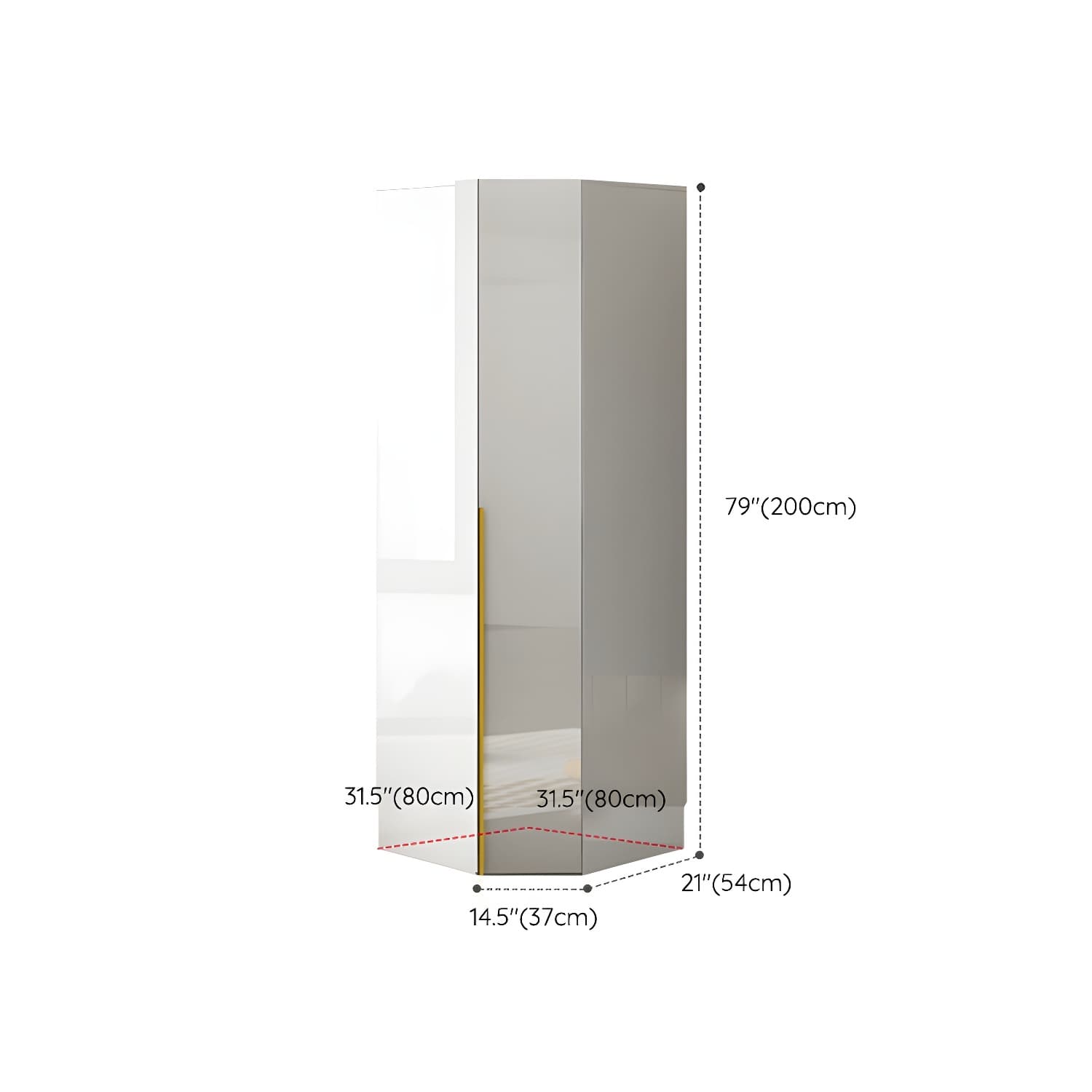 White Modern Style Wardrobe Cabinet Engineered Wood with Garment Rod thumbnail 32