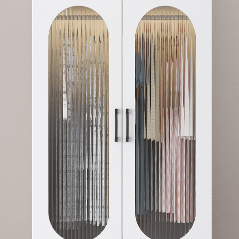 White Modish Timber Wardrobe with Soft Close Door, Interior Shelves, and Hanging Rod thumbnail 3