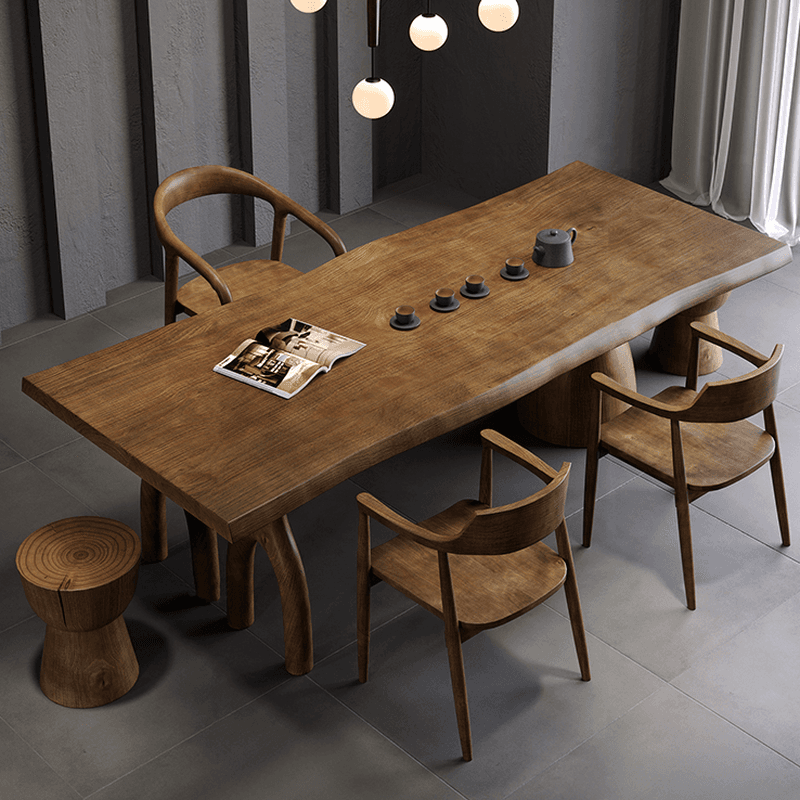 Amber Wood Pine Wood 3-Legged Dining Table Set thumbnail 3