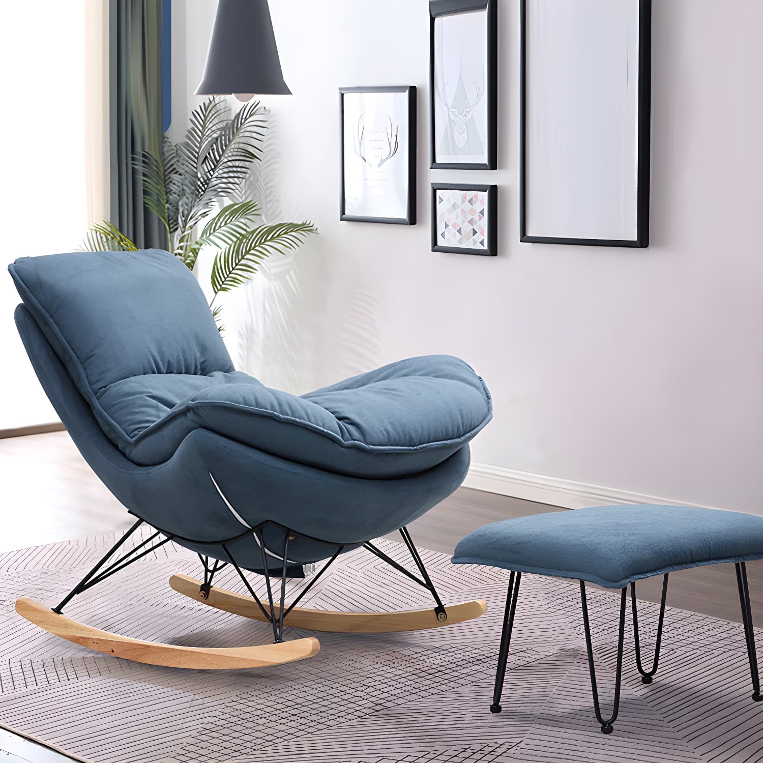 Modern Style Rocking Chair Indoor Sofa Rocking Chair for Living Room thumbnail 10