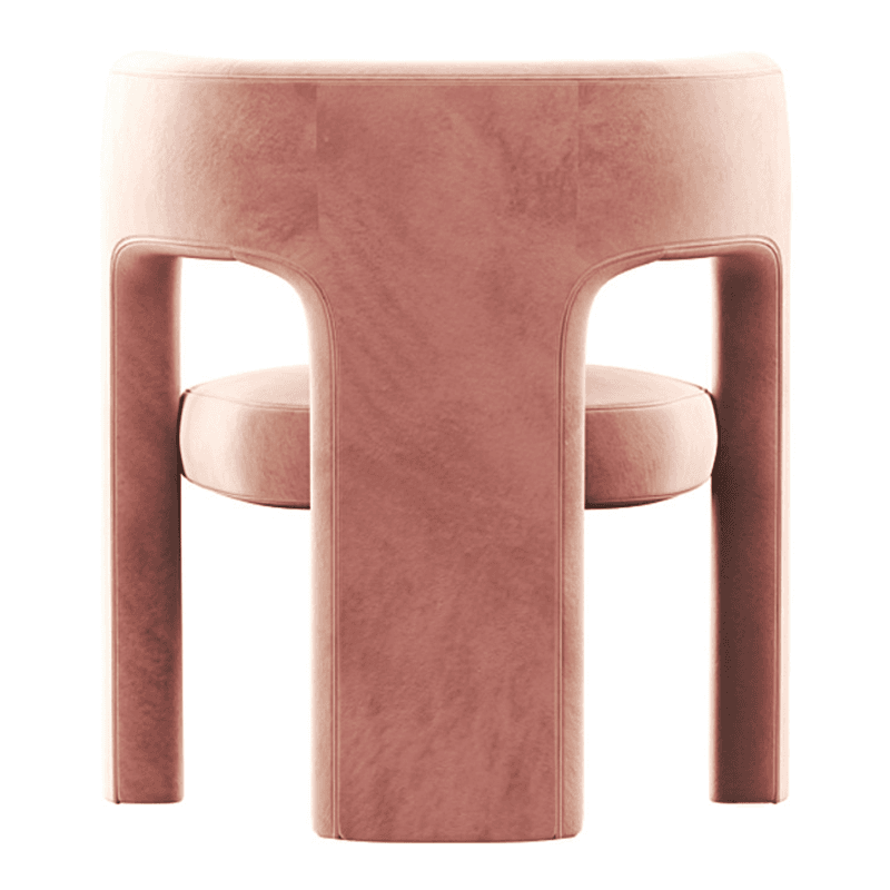 Soft-pile Fabric Upholstered Secure Outlined Arm Chair with Curved Back and Dark Blue/Light Green/Blush Legs in a Nordic Style thumbnail 20