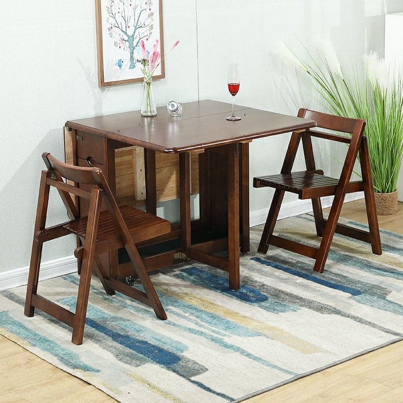 Trendy Collapsible Solid Wood Dining Set Non-adjustable Standard Height thumbnail 6