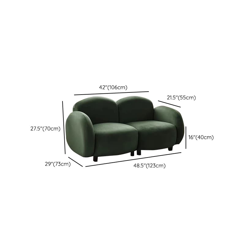 Grey/Green/Coffee Upholstered Cushioned Loveseat with Armrest Living Room thumbnail 24