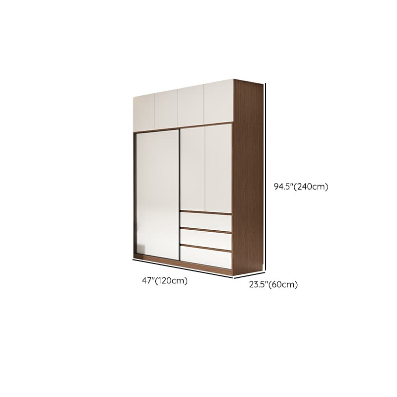 3-Door Scandinavian Soft-Close Drawers Wooden 3-Door Wardrobe Armoire 23.62 inch thumbnail 17