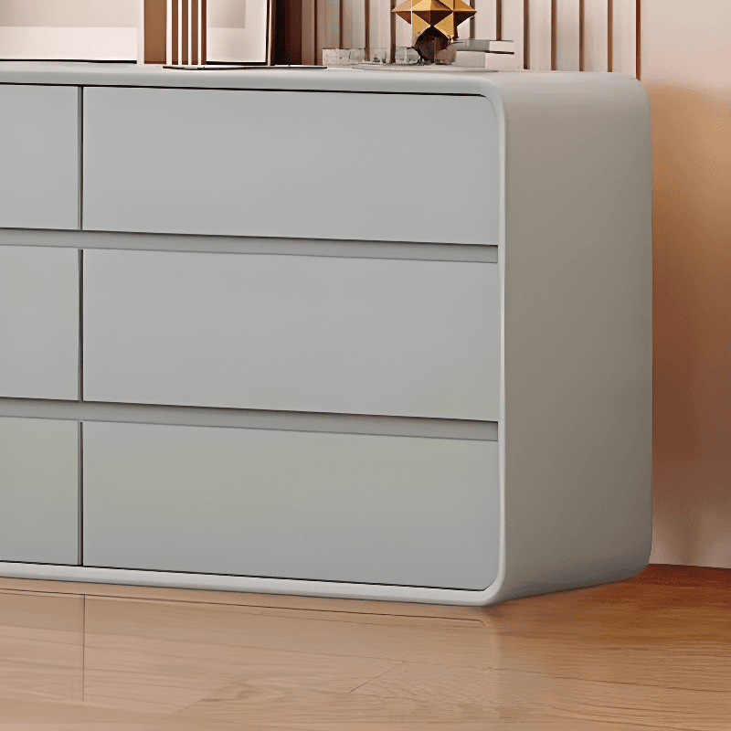 Art Deco Horizontal Console Dresser in Natural Wood with 6/8 Drawers thumbnail 6