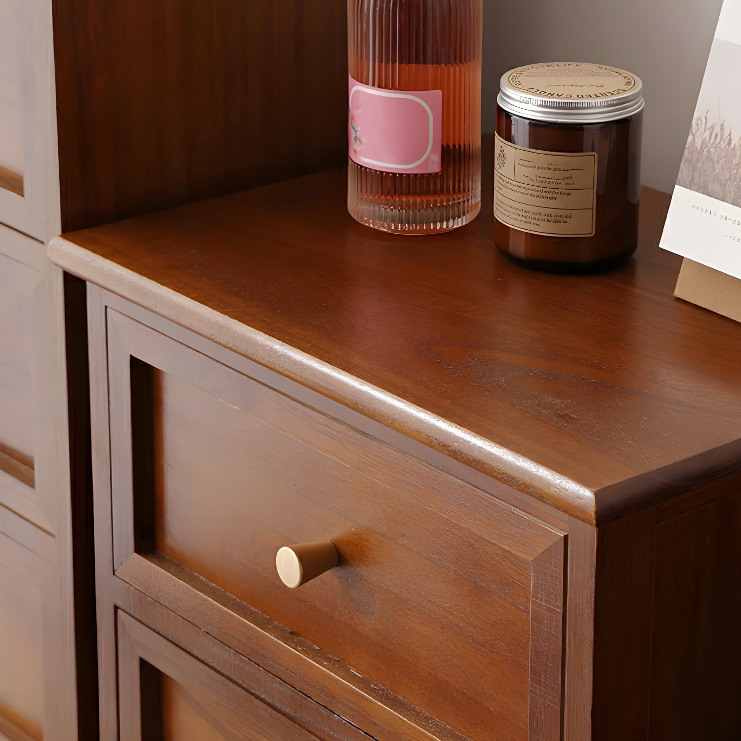 Scandinavian Wood Accent Chest with Drawers - Small Sized Rectangle Cabinet for Storage thumbnail 7