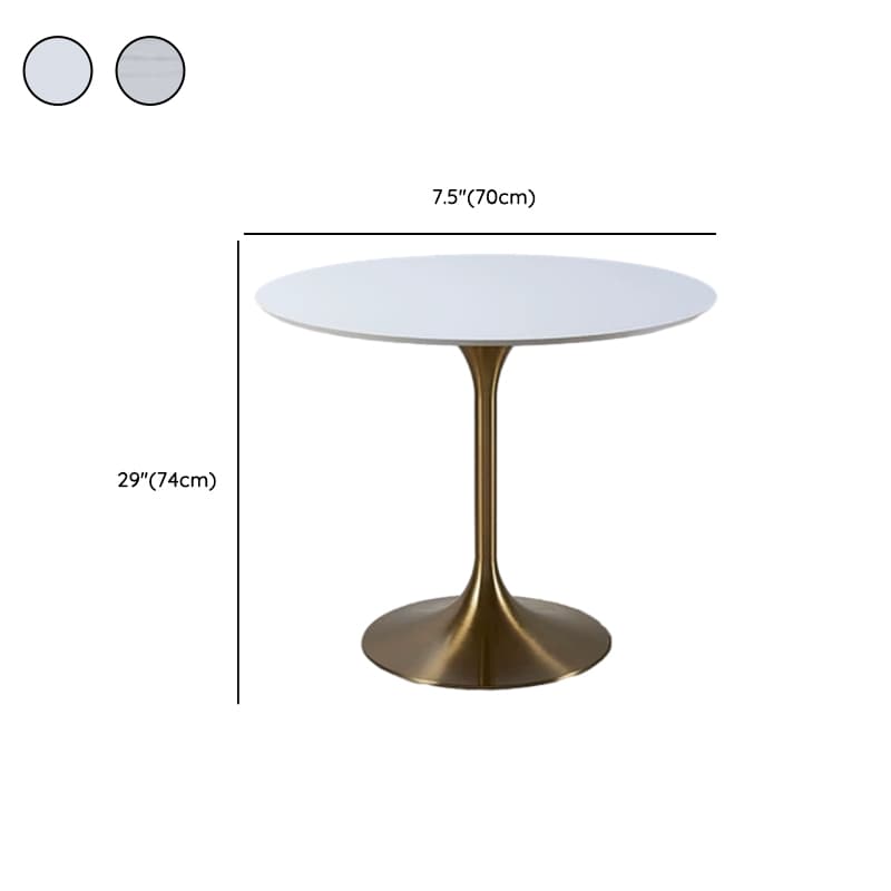 Chalk Circular Stone Art Deco/Glamorous Dining Table for 2, Scratch-immune & Fixed Table thumbnail 20