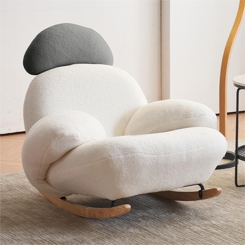 Rocking Chair Couch with Round Arm, Ottoman, Rear Back, Stationary - image 2