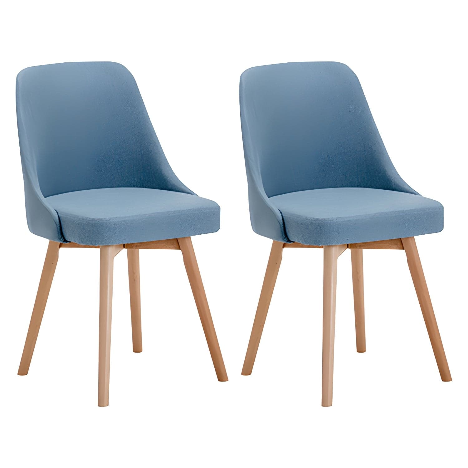 Upholstered Armless Dining Chairs Scandinavian Side Dining Chairs with Wood Legs thumbnail 10