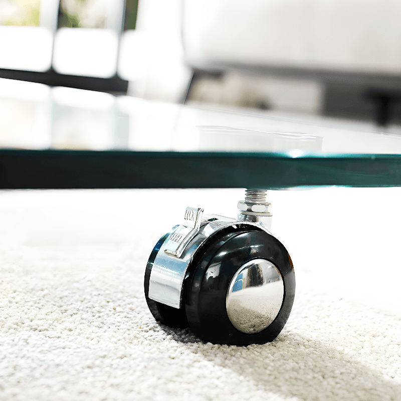 Transparent Wheel coffee table with Roller Wheels, Locker, 1 Shelf/2-Tier and Square/Square for Indoor Use thumbnail 9