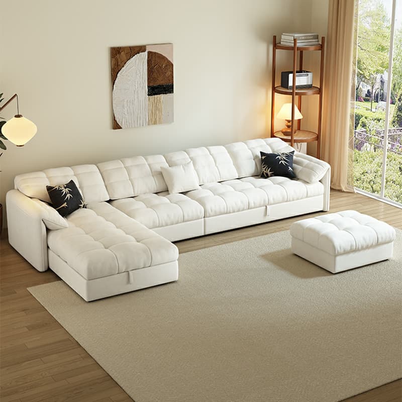L-Shape/Straight Expandable Tufted Left Hand Facing/Horizontal Sofa Recliner/Sofa Couch with Concealed Support & Hidden Storage thumbnail 2