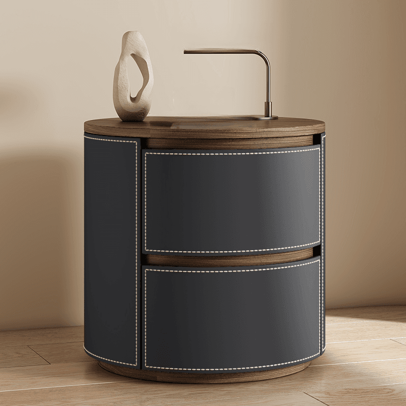 Modish 2 Tiers Drawer Storage Bedside Table with Solid Wood Countertop thumbnail 5
