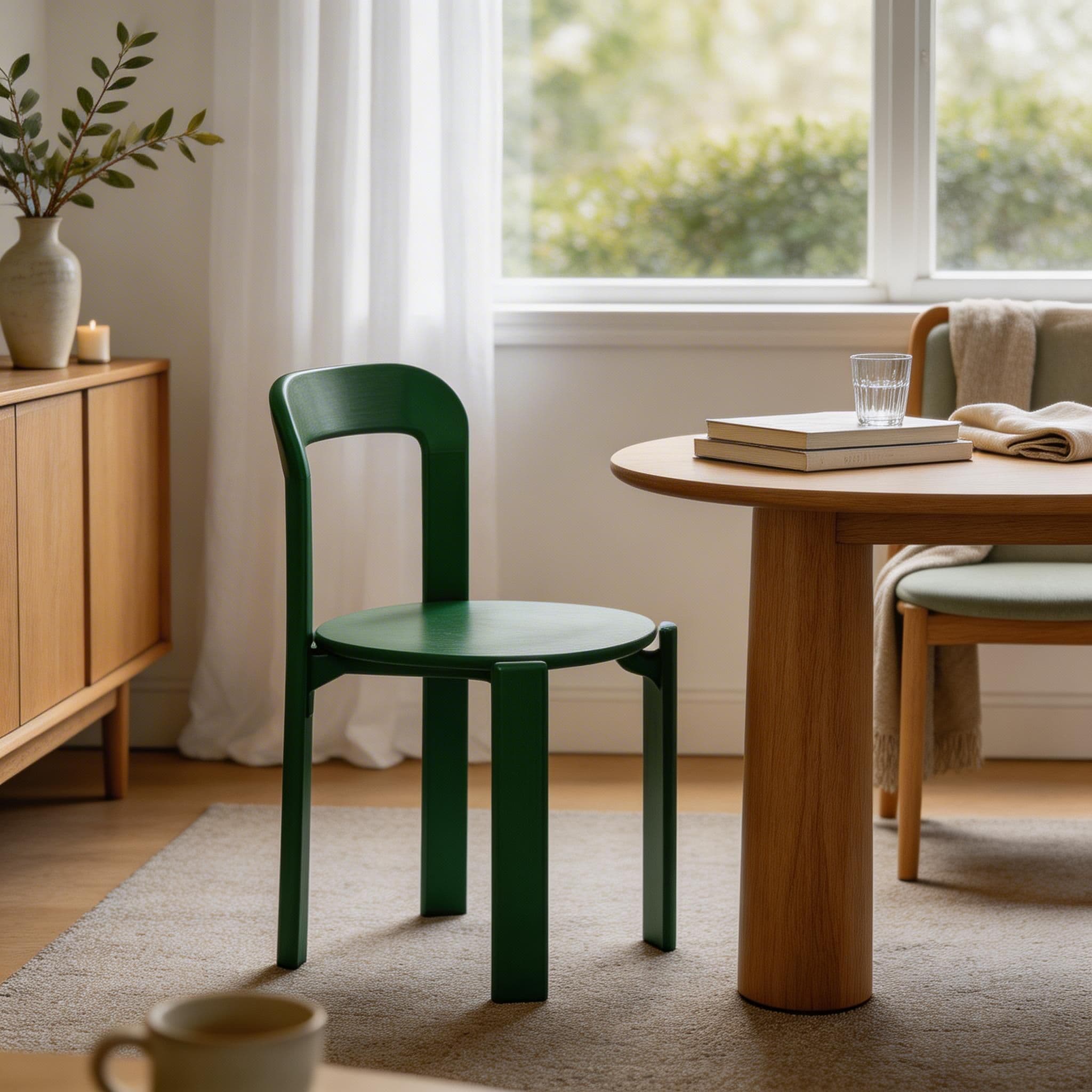 Scandinavian Natural Wood Armless Kitchen Chair 15.3inch Wide Non-Swivel 1 Piece thumbnail 27