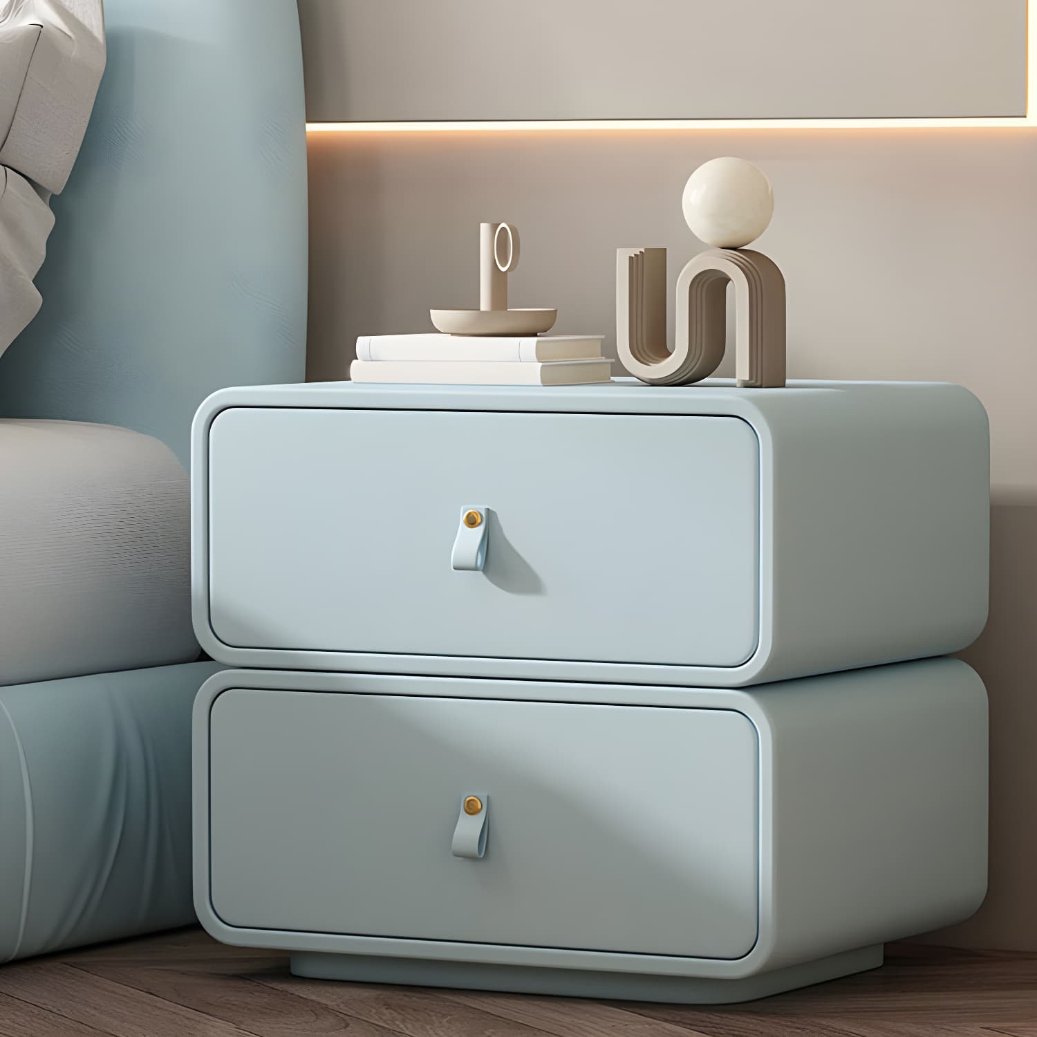 Modernism Bedside Desk Shape in Rectangular with Two-drawer for Bedroom thumbnail 21