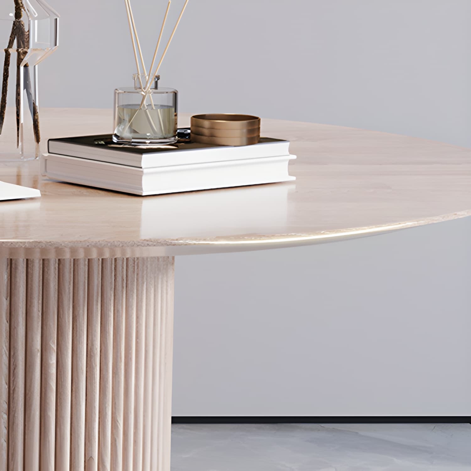 Solid Wood Round Table for Restaurant Modern Wood Table with Pedestal Base thumbnail 6