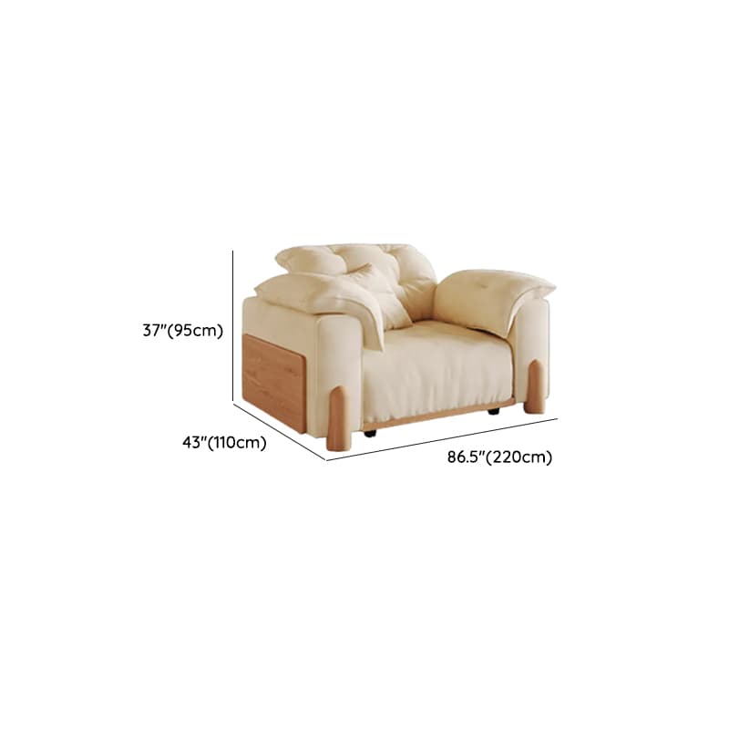 Modish Solid Color Scratch-durable Standard Sofa/Single Sofa in Off-White, Seats 4/2-seater/3 with 2 Pillows thumbnail 15