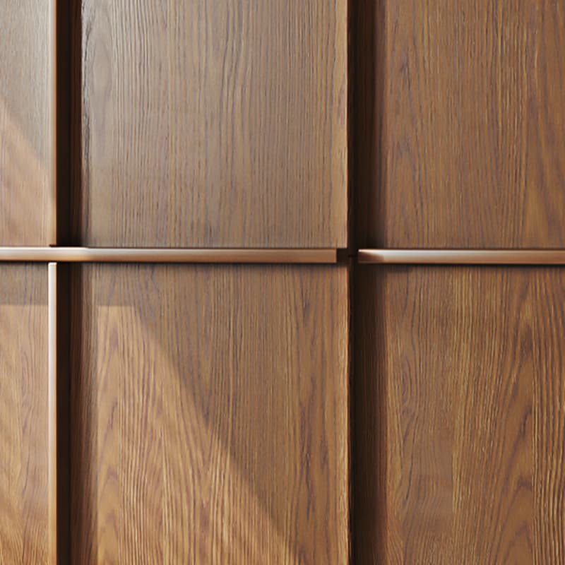 Stylish Coffee Modern Lumber Standalone Armoire Cabinet with Soft Close Drawers and Doors, Interior Shelves thumbnail 6