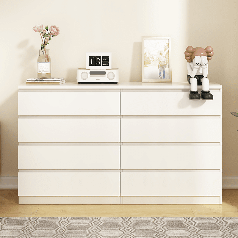 White Simple Manufactured Wood Console Dresser/Bachelor Chest/Lingerie Chest with 10/5/8 Drawers in Horizontal/Vertical Orientation thumbnail 1