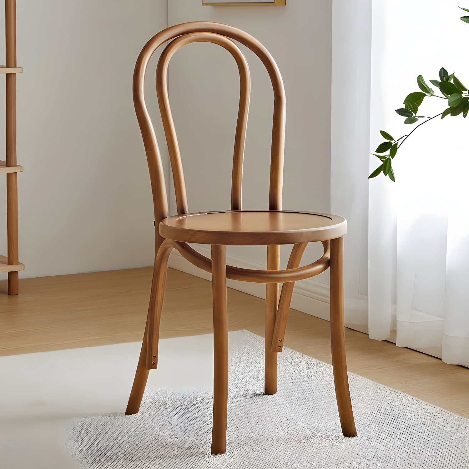 Scandinavian Wooden Side Chair with Standard Height and Armless Design thumbnail 5