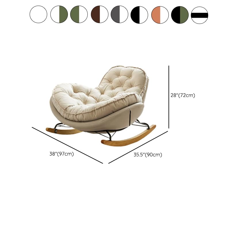 Simple Scratch-tolerant Upholstered Porch Rocker: Padded thumbnail 14