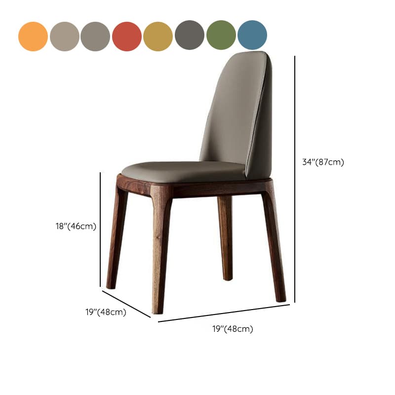 Natural Wood Outlined Unwavering Leather Cushion Side Chair for Dining Room thumbnail 17
