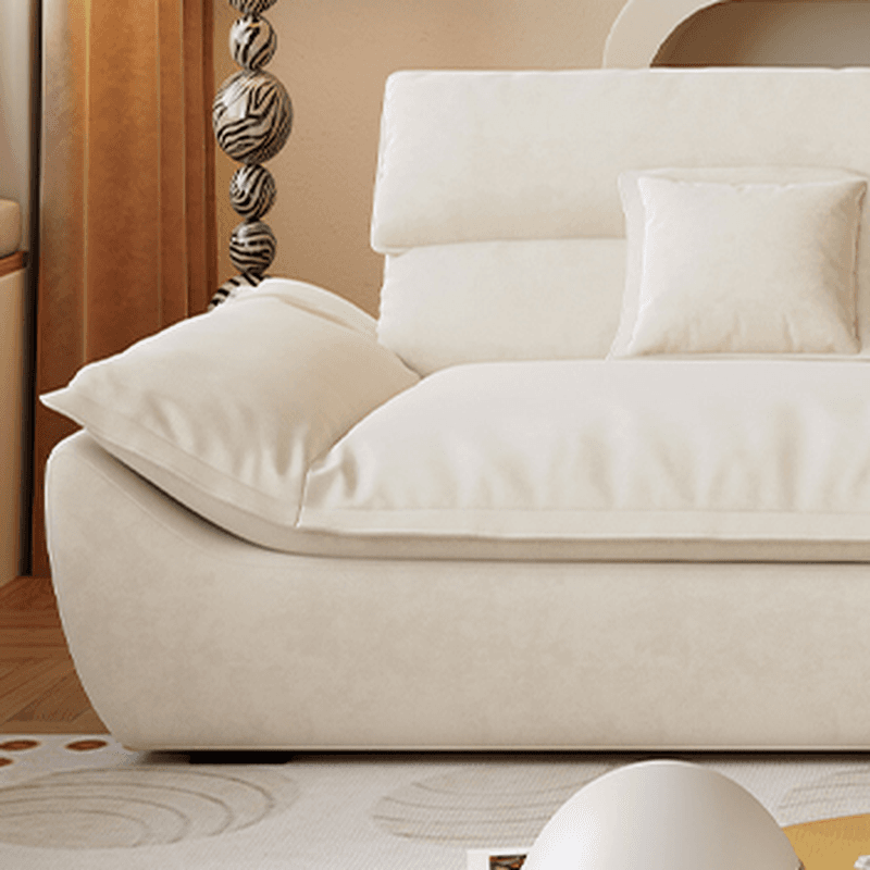 Modern Solid Color Scratch-defiant Standard Sofa in Light Gray/Taupe/Citrus Color, 3-seater with 2 Pillows thumbnail 13