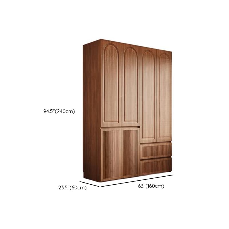 Acorn Minimalist Natural Wood Independent Wardrobe Closet with Soft Close Drawer, Soft Close Door, and Interior Shelves thumbnail 16