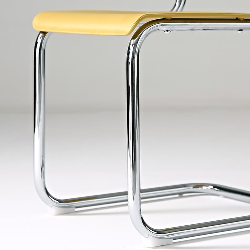 Cantilever Stable Armless Chair with Foot Pads, Open Back and Metal Base in a Modern Style thumbnail 14