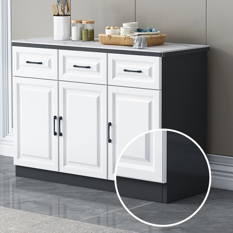 Natural Finish/Light Wood/Ashen Wood Floor Sideboard with Countertop and Kitchen Appliance Storage thumbnail 11