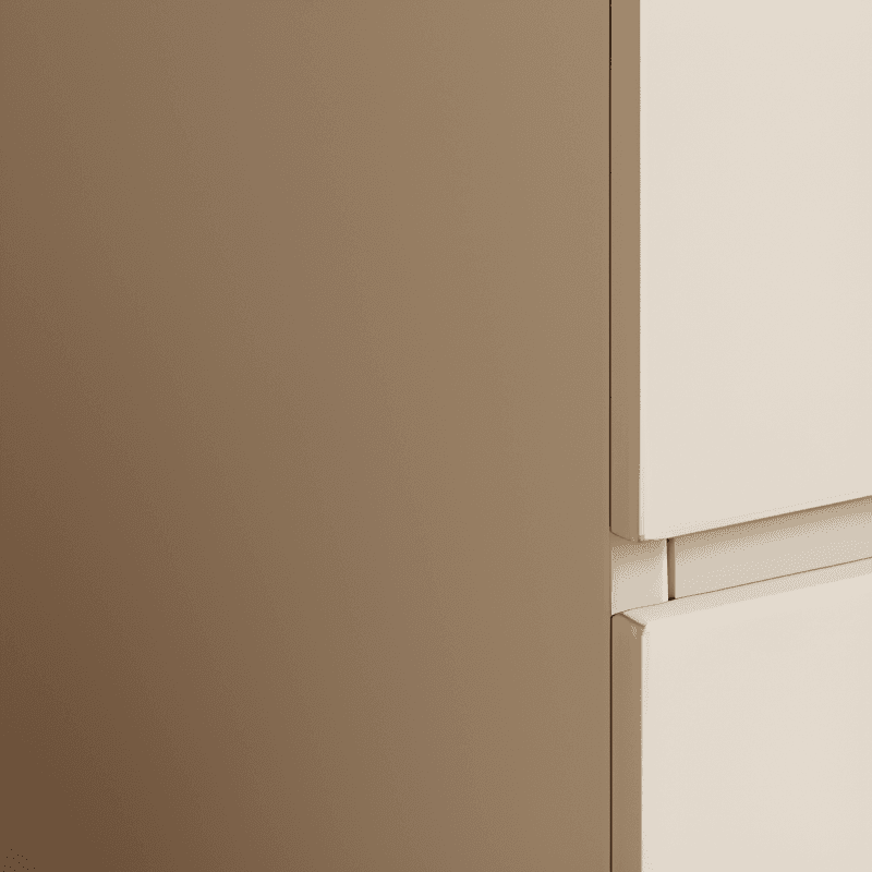 Cream Modern Wood Wardrobe Armoire with Soft Close Drawer and Door, Interior Shelves, and Hanging Rod thumbnail 8