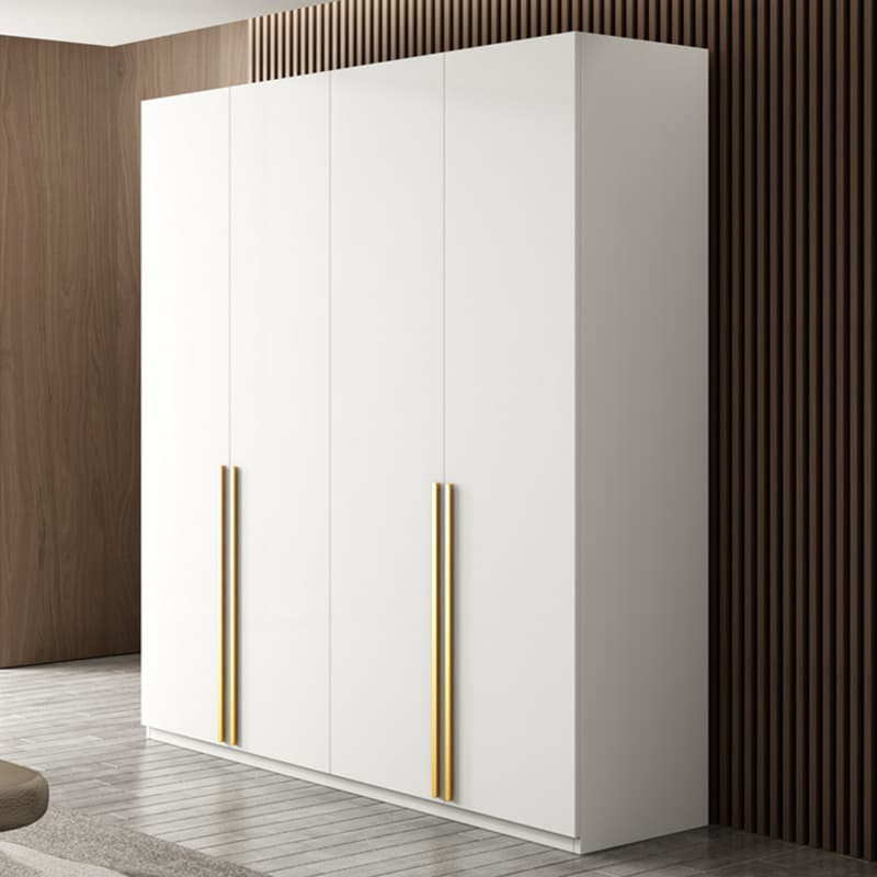Simple Lumber White Wardrobe Armoire with Interior Shelves & Clothing Rack & Soft Close Drawer & Soft Close Door thumbnail 2