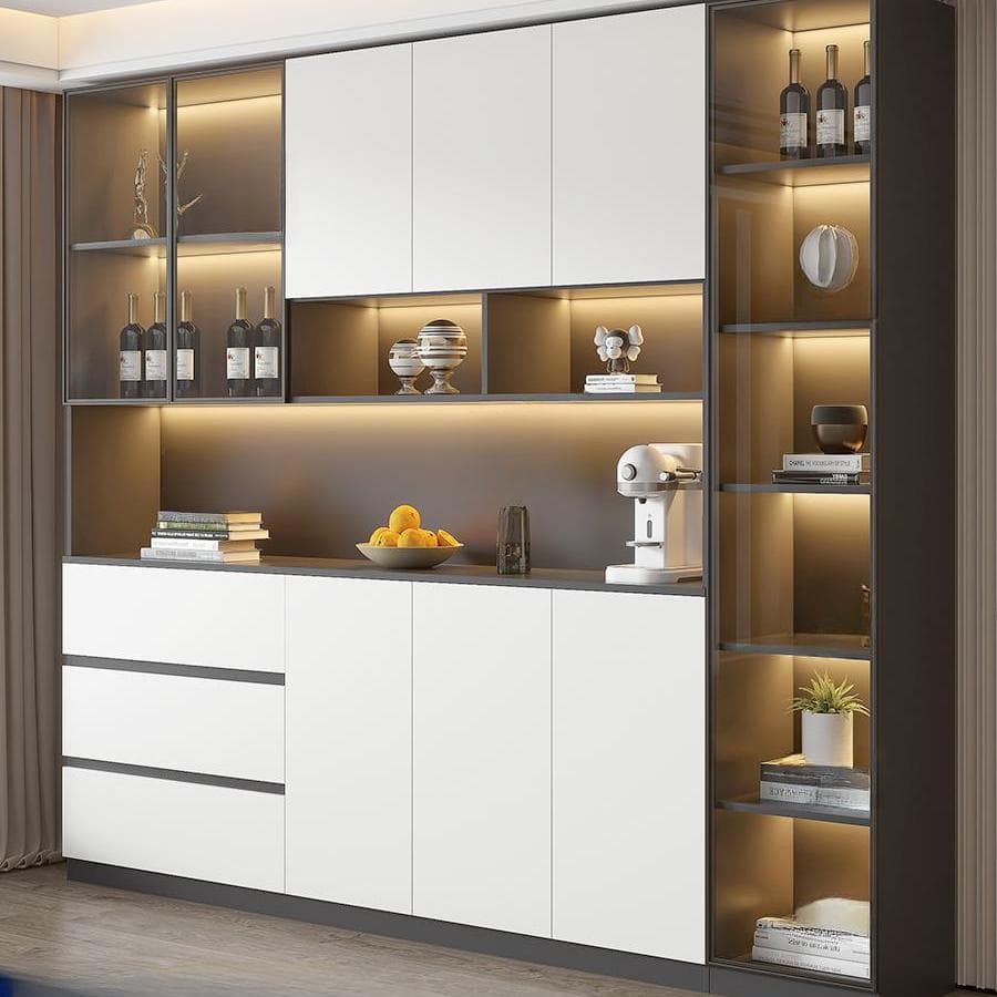 Living Room Modern Stone Sideboard Cabinet with Doors and Drawers thumbnail 1