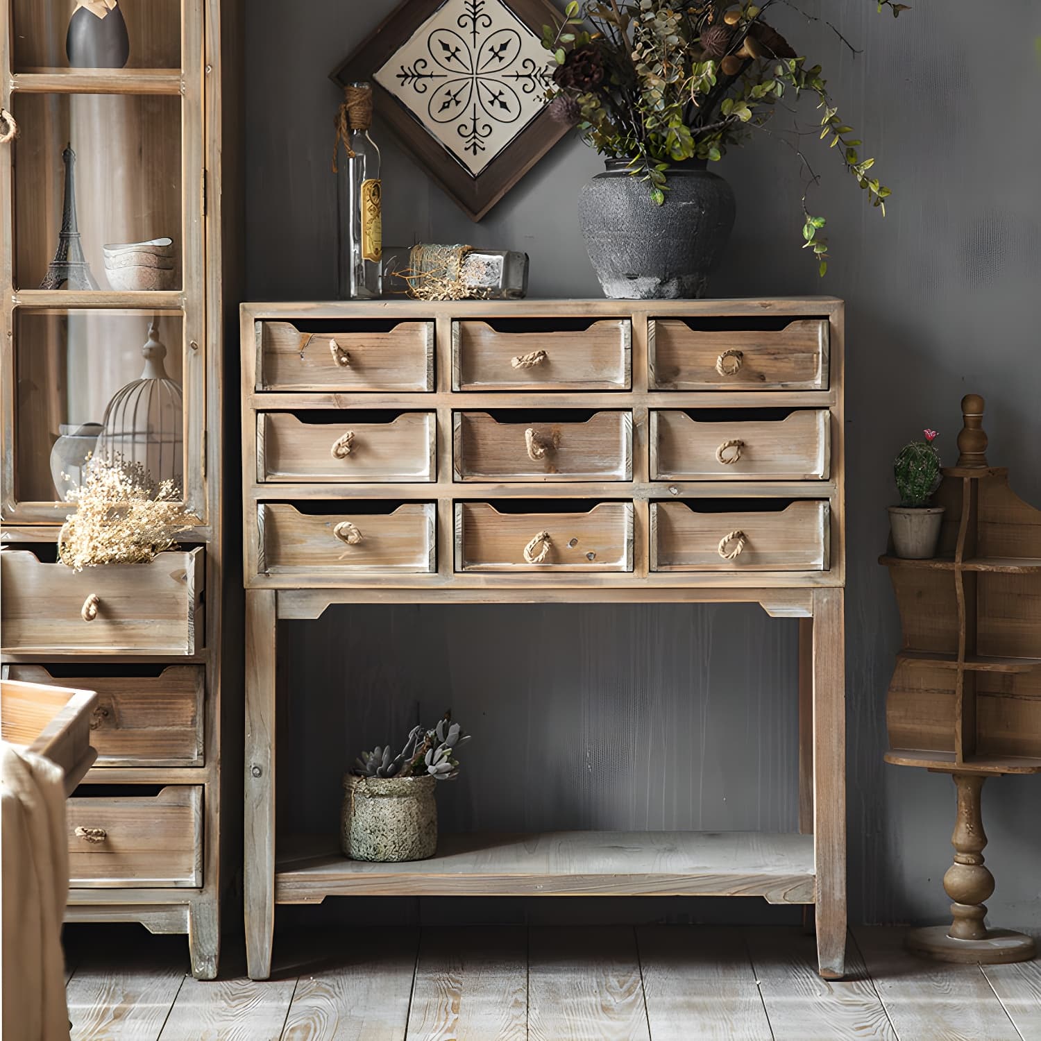 Solid Wood Accent Cabinet Industrial Stain Resistant Cabinet thumbnail 3