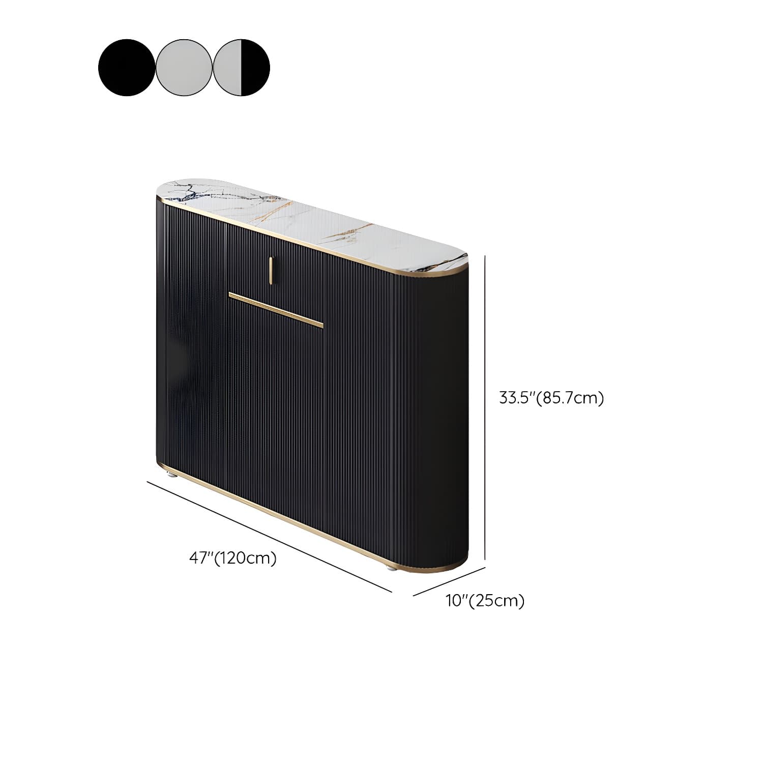 Glam Style Stone Top Sideboard Engineered Wood Side Board for Living Room thumbnail 16