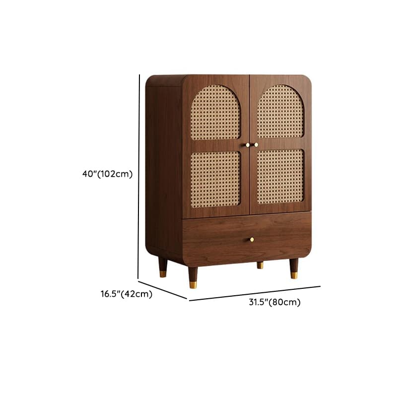 Simple Rectangular Accent Cabinet with Storage, Engineered Wood Countertop, Pull Knobs, Auburn Top, and Soft Close Drawer thumbnail 13