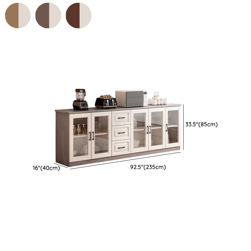 Modern Wood Buffet Cabinet with Glass Doors and Shelves - Full Assembly Needed thumbnail 18