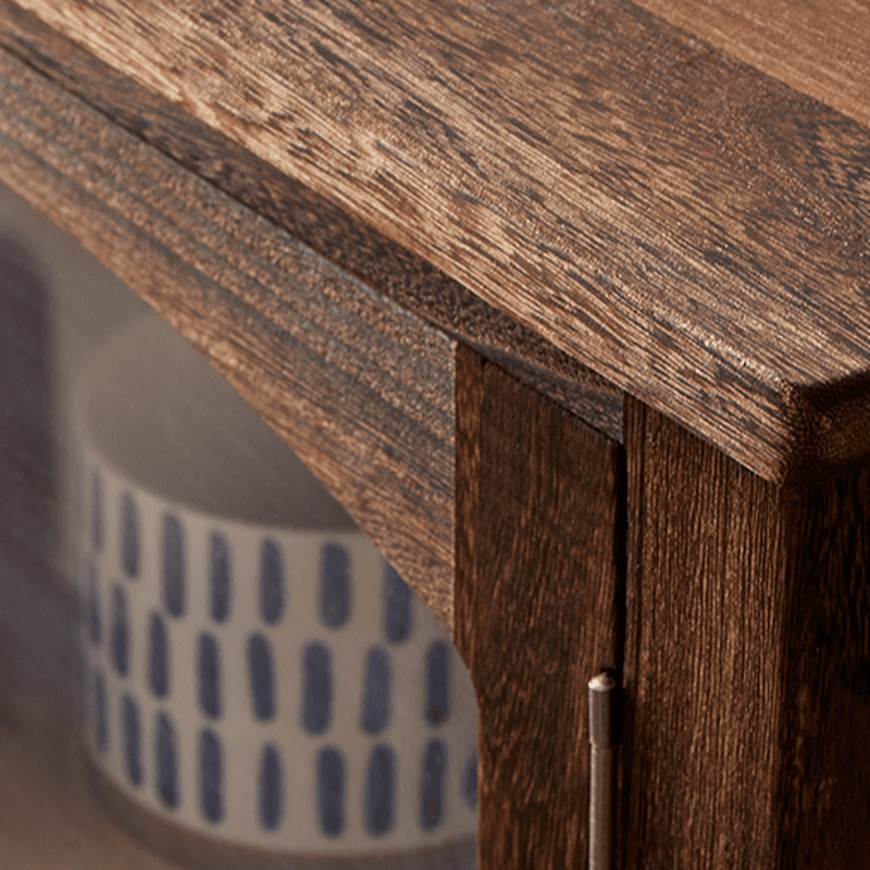 Classic Parlor Independent Accent Cabinet with Distressed Wood Finish, Damp-proof and Bun Feet thumbnail 5