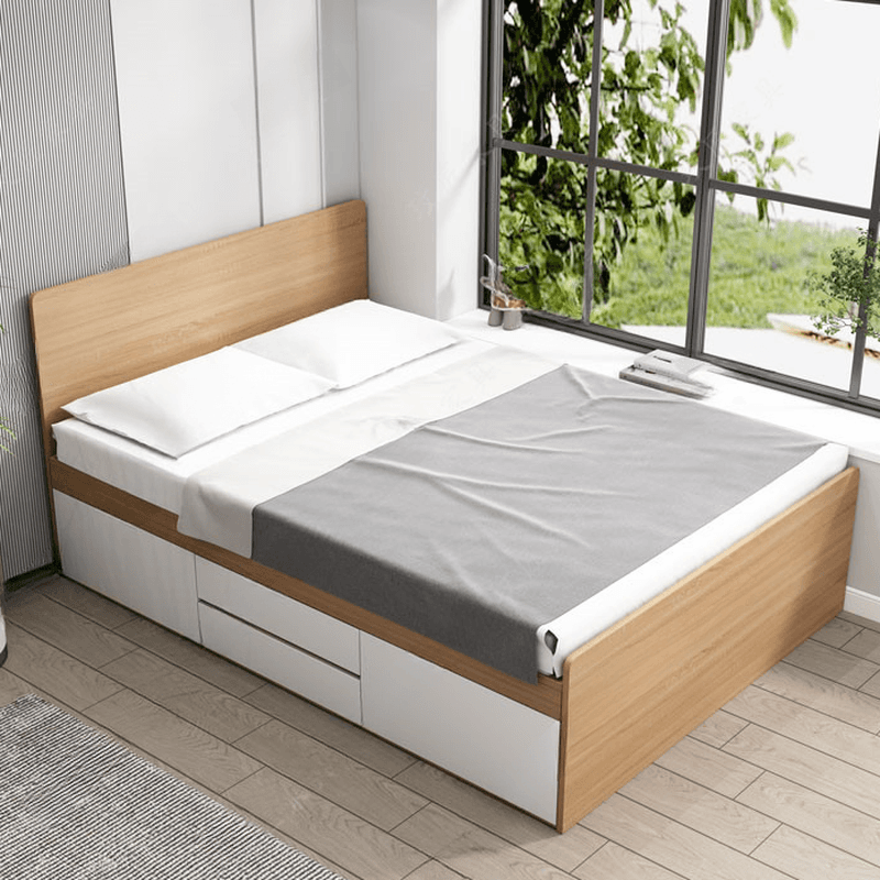 Natural Color Solid Color Storage Included with 4 Storage Boxes for Bedroom thumbnail 3