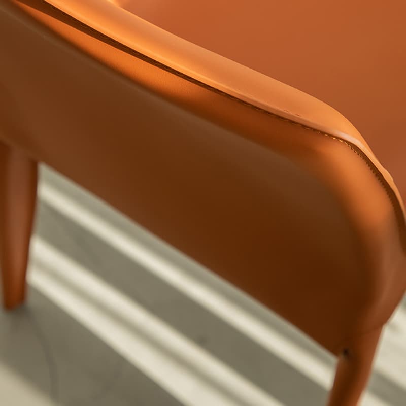 Modern Leather Armless Side Chair with Solid Back - Easy-Care, Warranty thumbnail 14