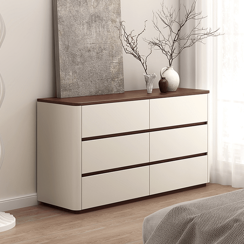 Off-White Simplistic Composite Wood Double Dresser/Bachelor Chest/Lingerie Chest with 8/6/3 Drawers in Horizontal/Vertical Orientation thumbnail 3