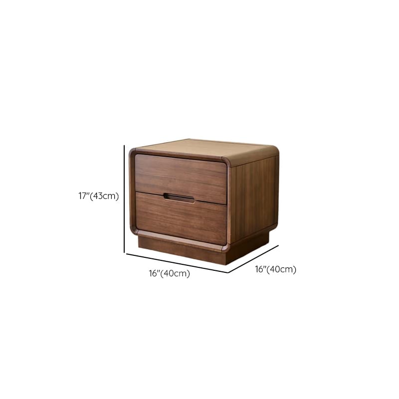 Cocoa Stylish Drawer Storage Nightstand with Walnut Countertop thumbnail 18