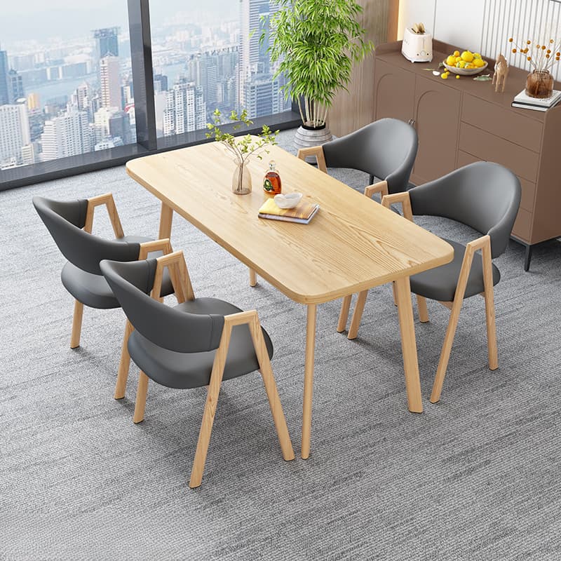 Casual Dining Table Set with Natural Wood Finish, Reclaimed Wood Top, and Seating for 4 Chairs thumbnail 18