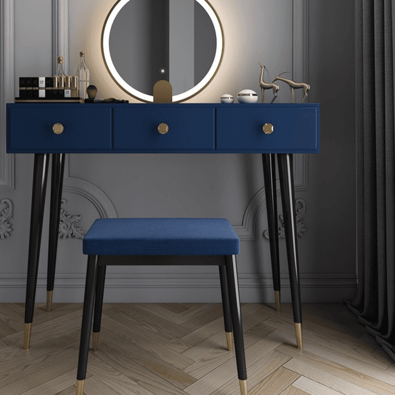 Modish Standard/Small Makeup Vanity with Solid+Engineered Wood Table Top and 3/2 Drawers thumbnail 11